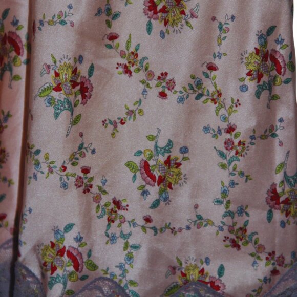Fiona London Pink Purple Silk Lace Floral Print Camisole Chemise Top Size L - Picture 8 of 8